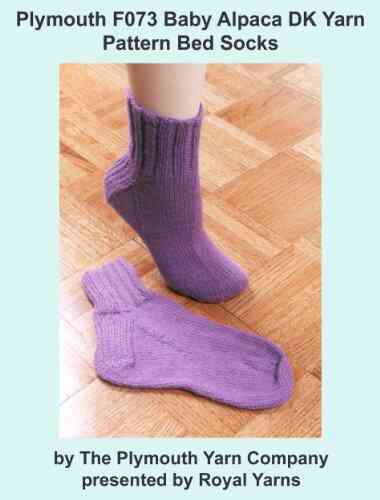Plymouth F073 Baby Alpaca DK Yarn Pattern Bed Socks (I Want To Knit)