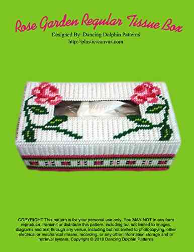 Rose Garden Regular Tissue Box Cover: Plastic Canvas Pattern