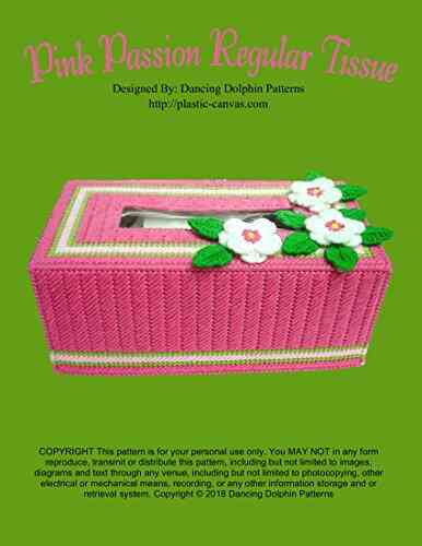 Pink Passion Regular Tissue Box Cover: Plastic Canvas Pattern