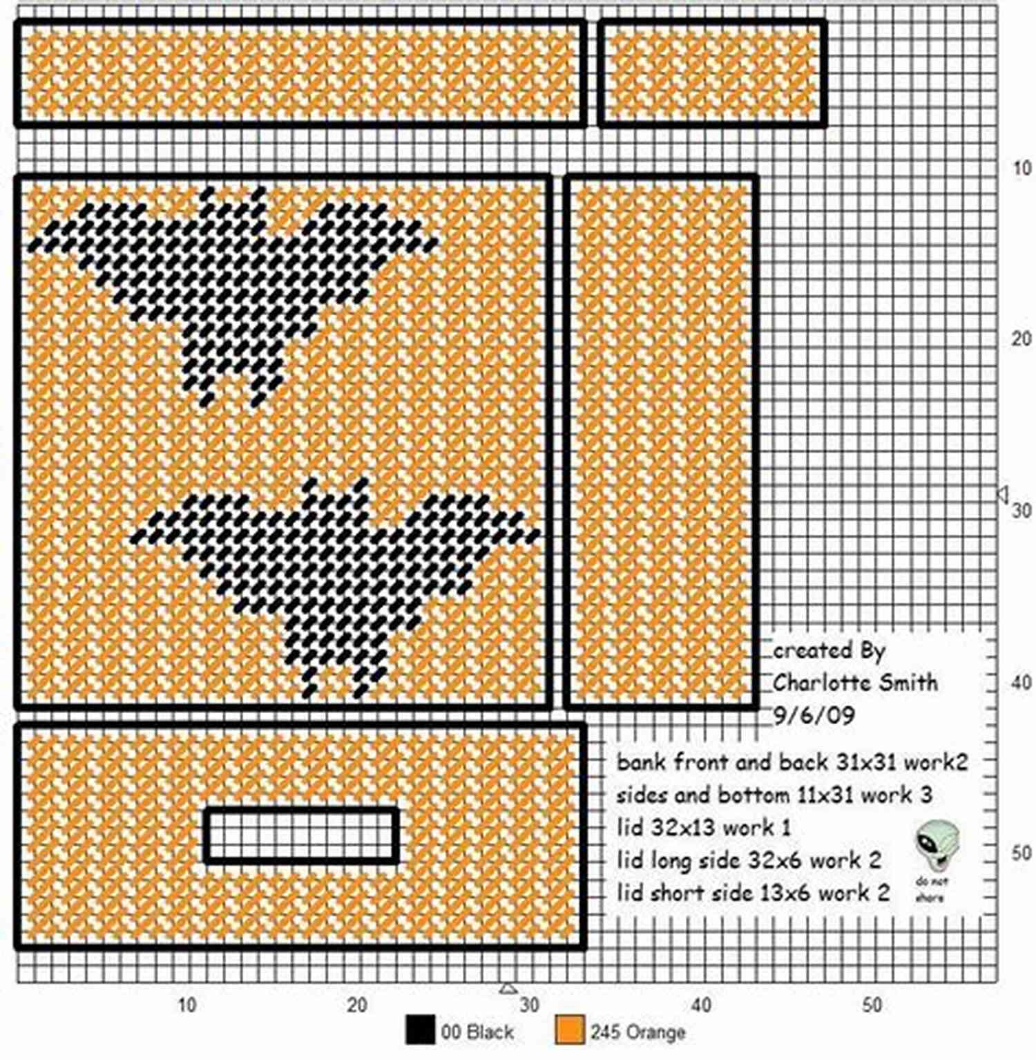A Plastic Canvas Pattern Of A Bat Design Going Batty Keepsake Box : Halloween Plastic Canvas Pattern