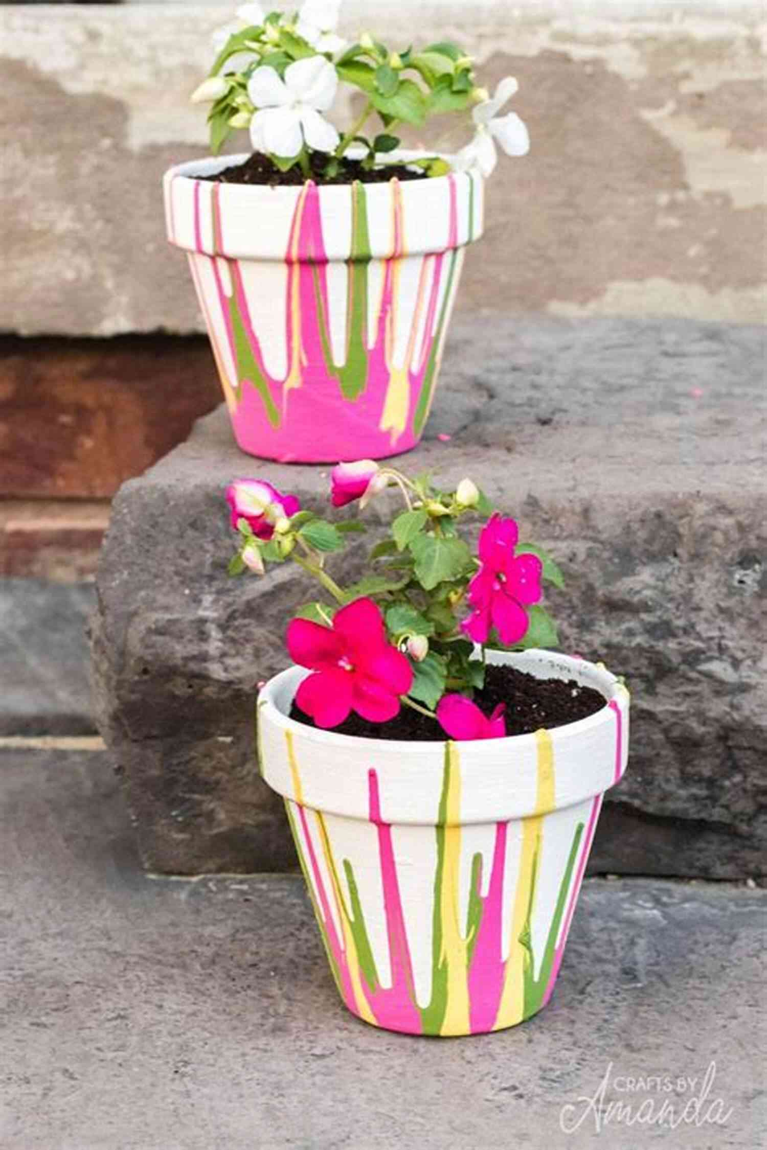 Colorful Flower Pots Painted By Kids Adorable Flower Designs For Kids: Flower Designs For Kids