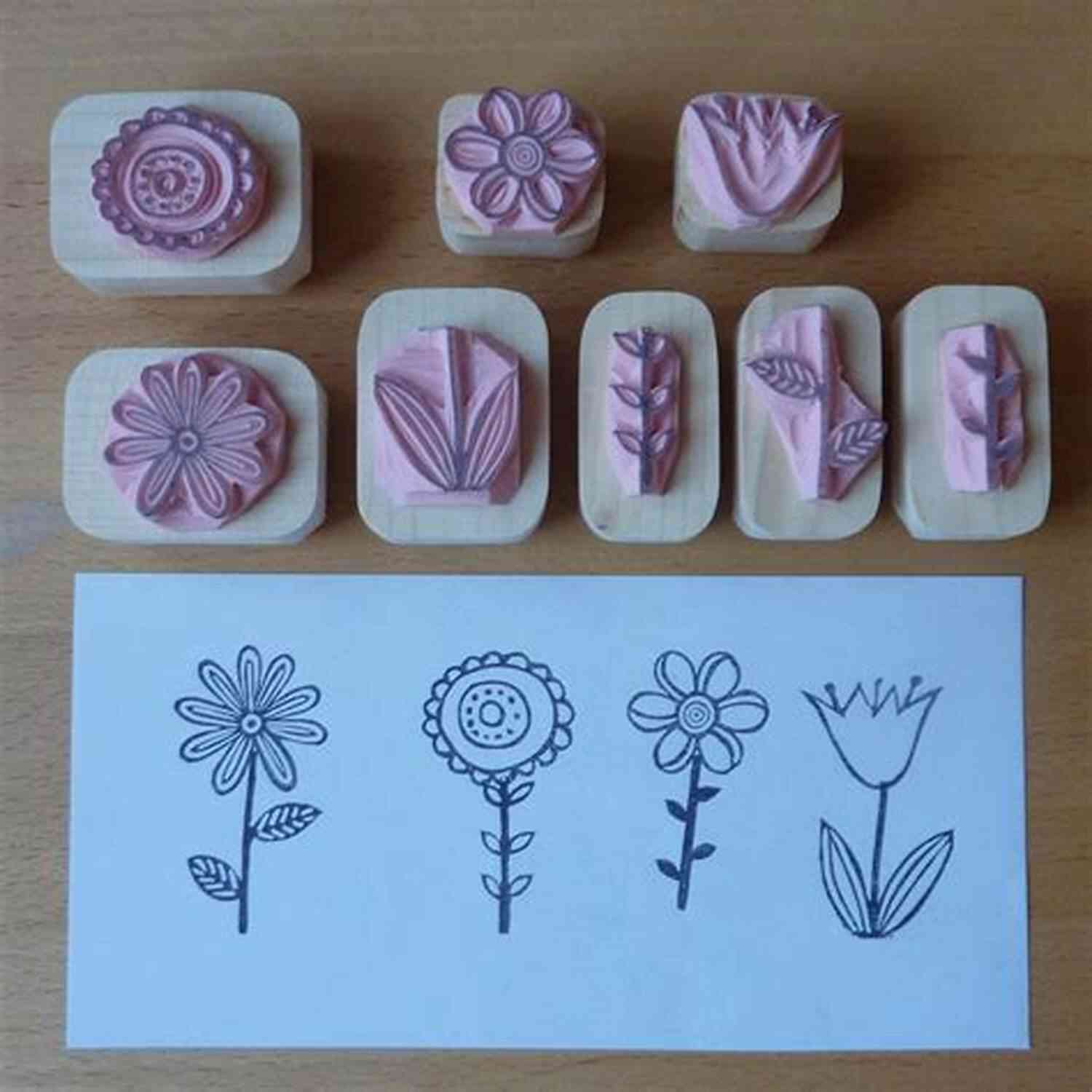 Creative Flower Stamps Made By Kids Adorable Flower Designs For Kids: Flower Designs For Kids