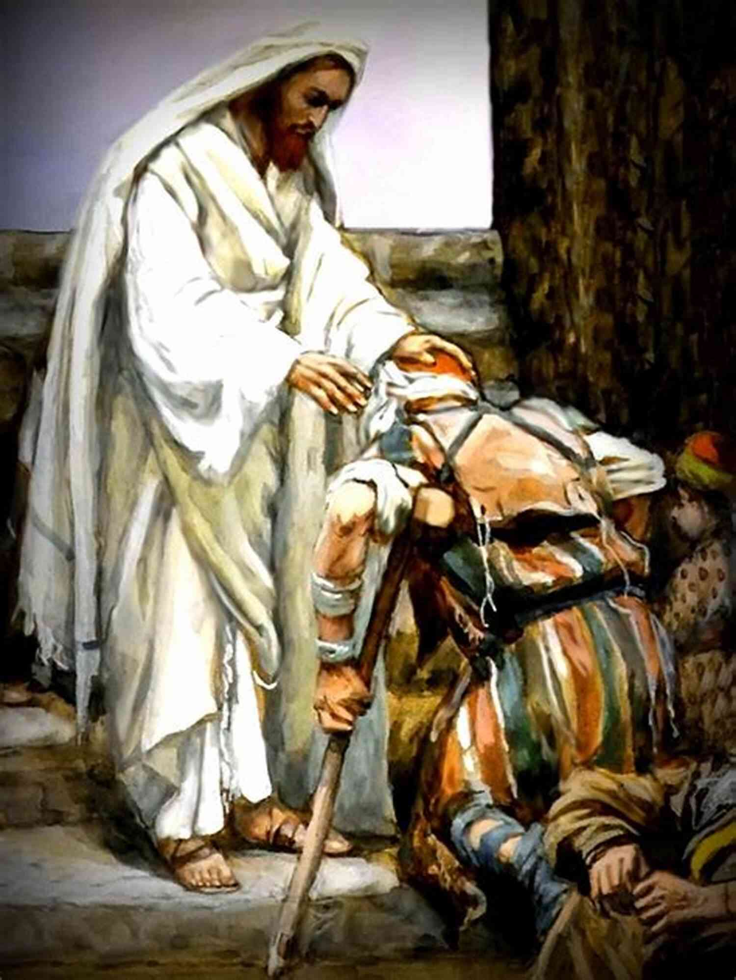 Depiction Of Jesus Healing A Person's Sorrow The Of Sorrow Jesus Heals
