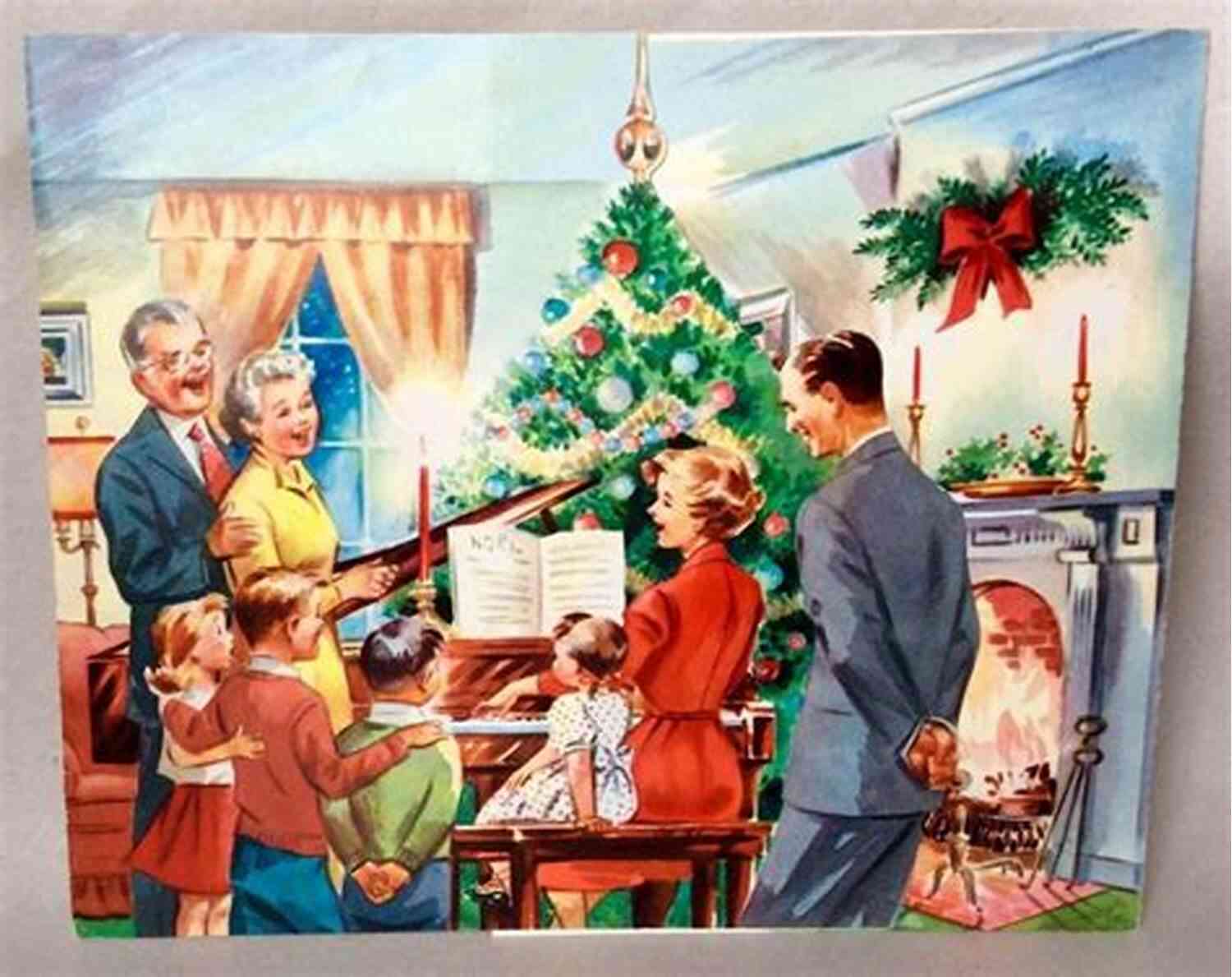Family Singing Carols Around A Piano Tis The Season: To Be Jolly