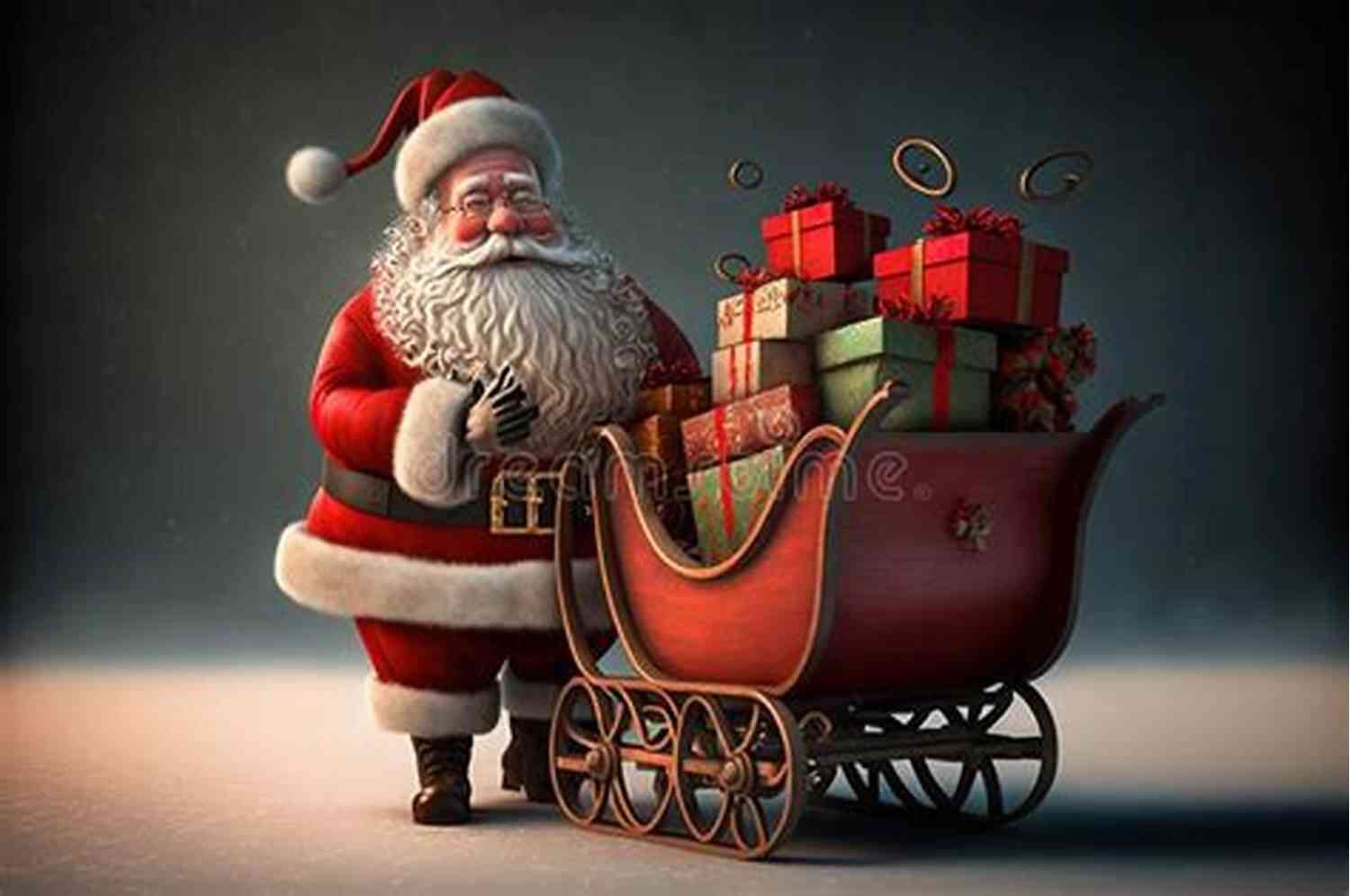Illustration Of Santa Claus With His Sleigh Filled With Gifts Twas The Night Before Christmas A Visit From St Nicholas (Illustrated)