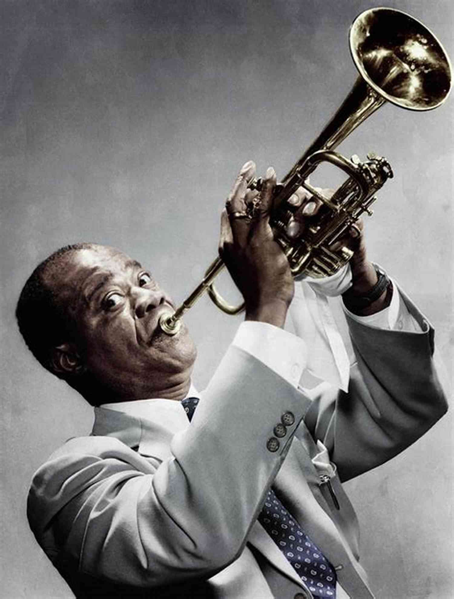Louis Armstrong Playing His Trumpet On Stage Satchmo: The Biography Of Louis Armstrong (HeRose And SheRose 6)