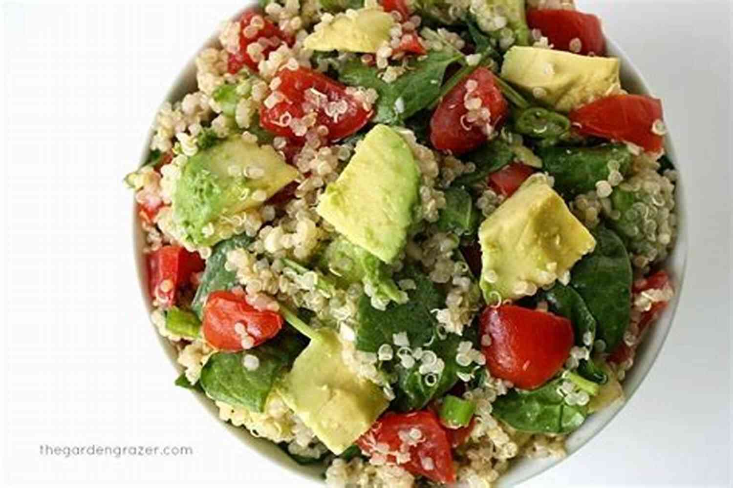 Quinoa Salad With Avocado And Spinach Adrenal Fatigue Cookbook: 20 Detailed Food Recipes For Adrenal Fatigue