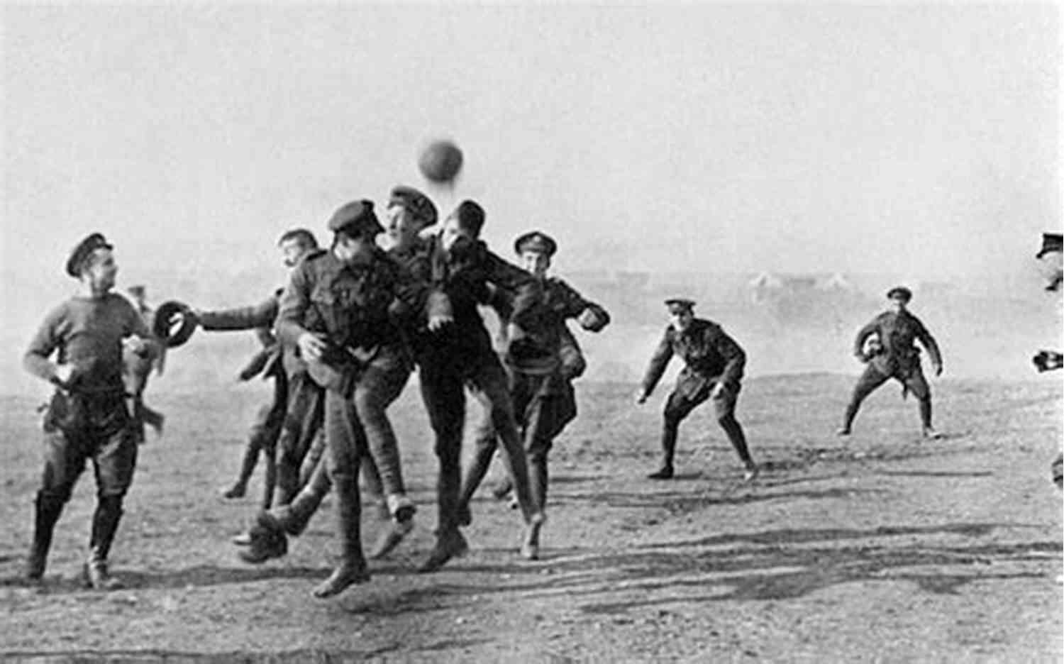 Soldiers Playing Football During The Christmas Truce Of 1914 Peace On Earth: The Christmas Truce Of 1914
