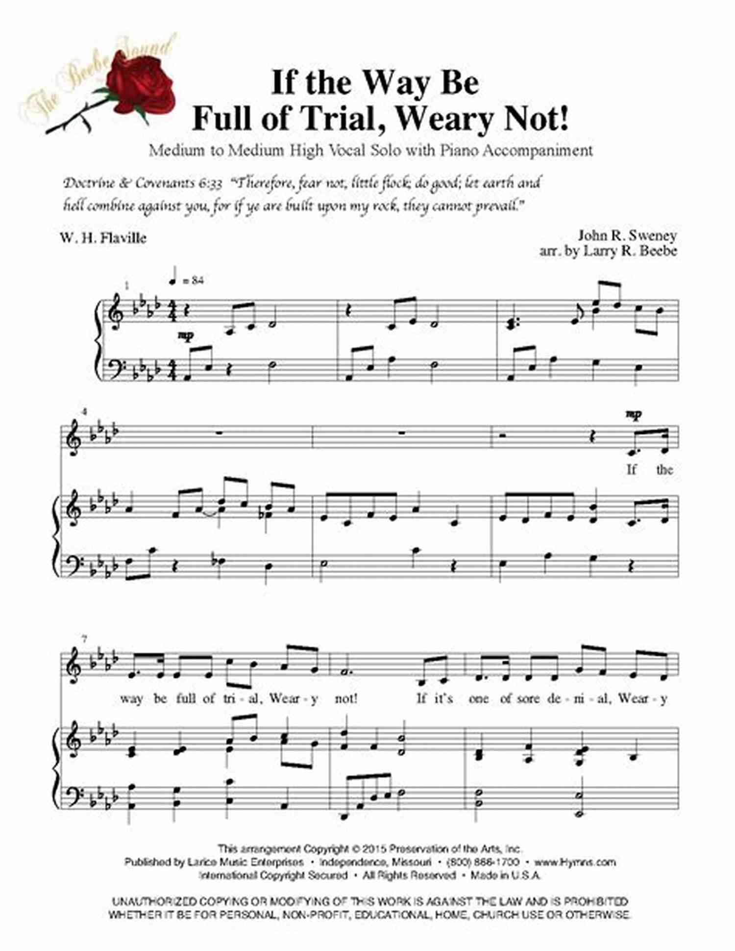 Will N. Thompson If The Way Be Full Of Trial, Weary Not! Best Loved Poems Of The LDS People